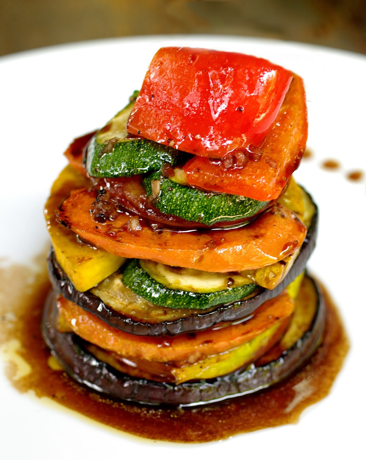 Grilled vegetable stack